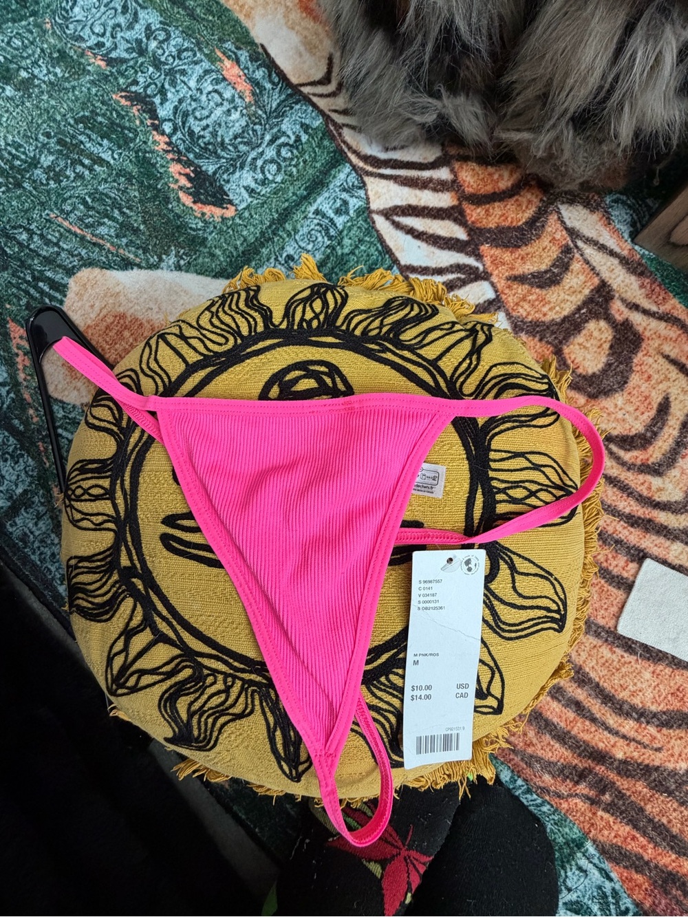 pink heart charm thong